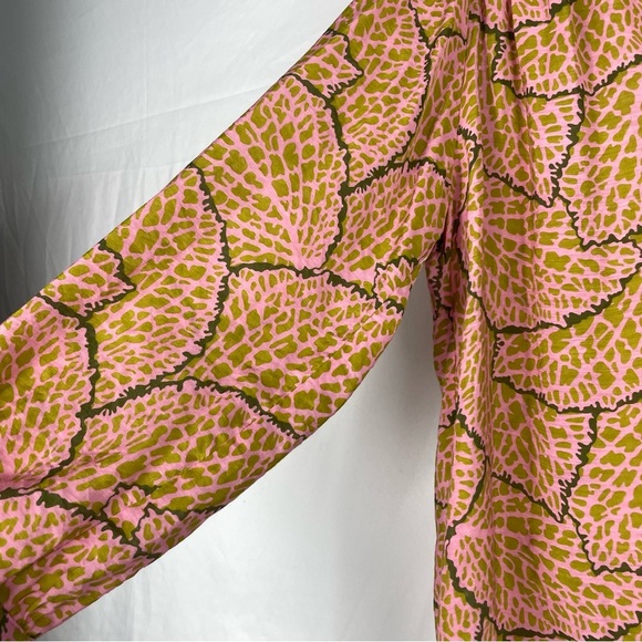 See U Soon Pink and Green Safari Print Blouse - Picture 8 of 11